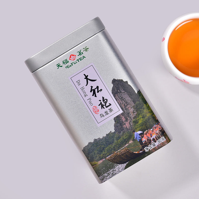 天福茗茶 小方罐武夷山大红袍茶叶乌龙茶30g
