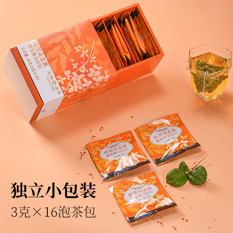 Osmanthus Oolong Tea Pyramid Bags – 120g (3g x 16 Bags) – TenFu's TEA