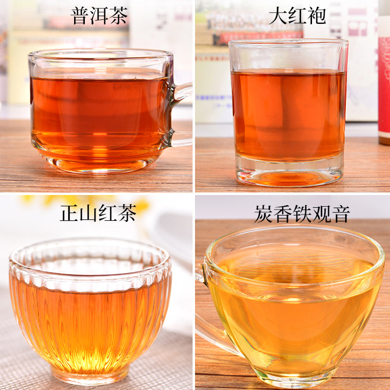 天福茗茶 红茶铁观音大红袍普洱茶叶小圆罐组合茶礼250g