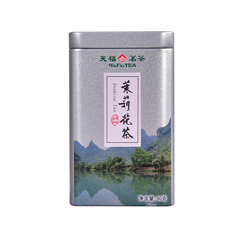 天福茗茶 小方罐茉莉花茶广西原产茉莉花茶