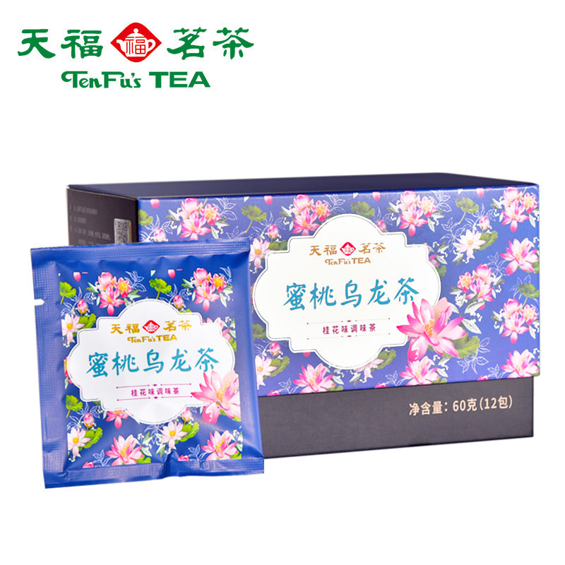 天福茗茶蜜桃乌龙茶包白桃桂花乌龙茶包三角茶包5g×12包